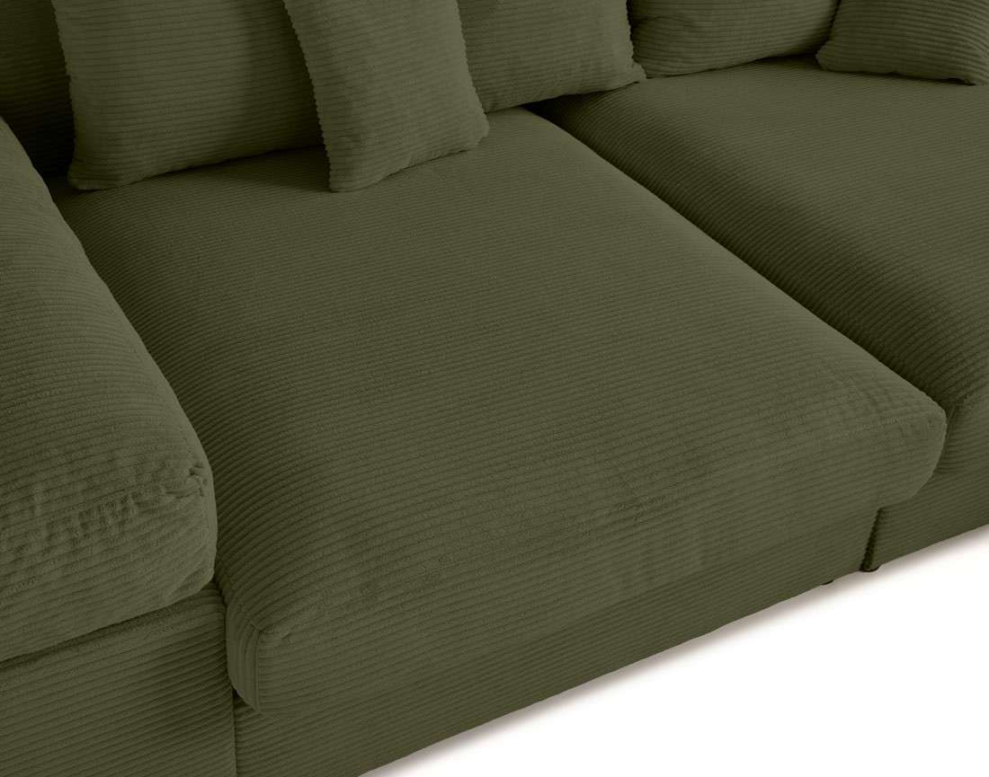 Canapé 4 places avec une assise profonde en velours côtelé Canapé 4 places avec une assise profonde en velours côtelé