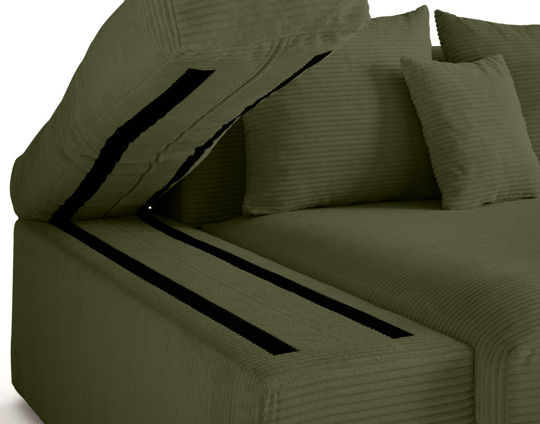 Canapé 4 places avec une assise profonde en velours côtelé Canapé 4 places avec une assise profonde en velours côtelé