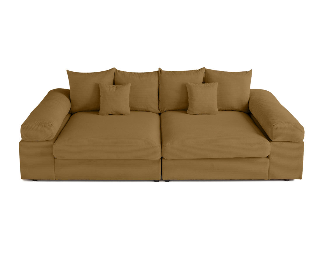 Canapé 4 places avec une assise profonde en velours côtelé