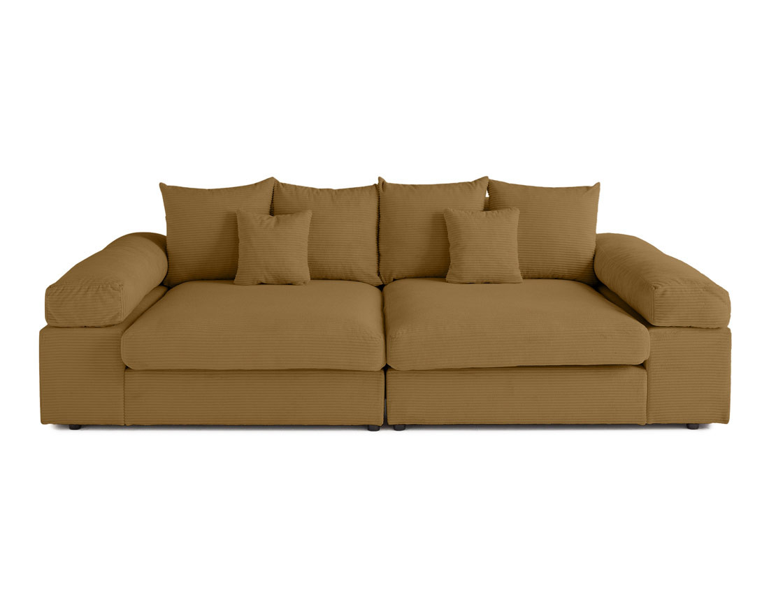 Canapé 4 places avec une assise profonde en velours côtelé