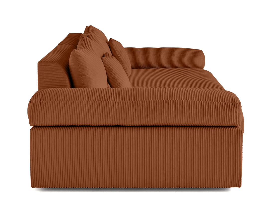 Canapé 4 places avec une assise profonde en velours côtelé