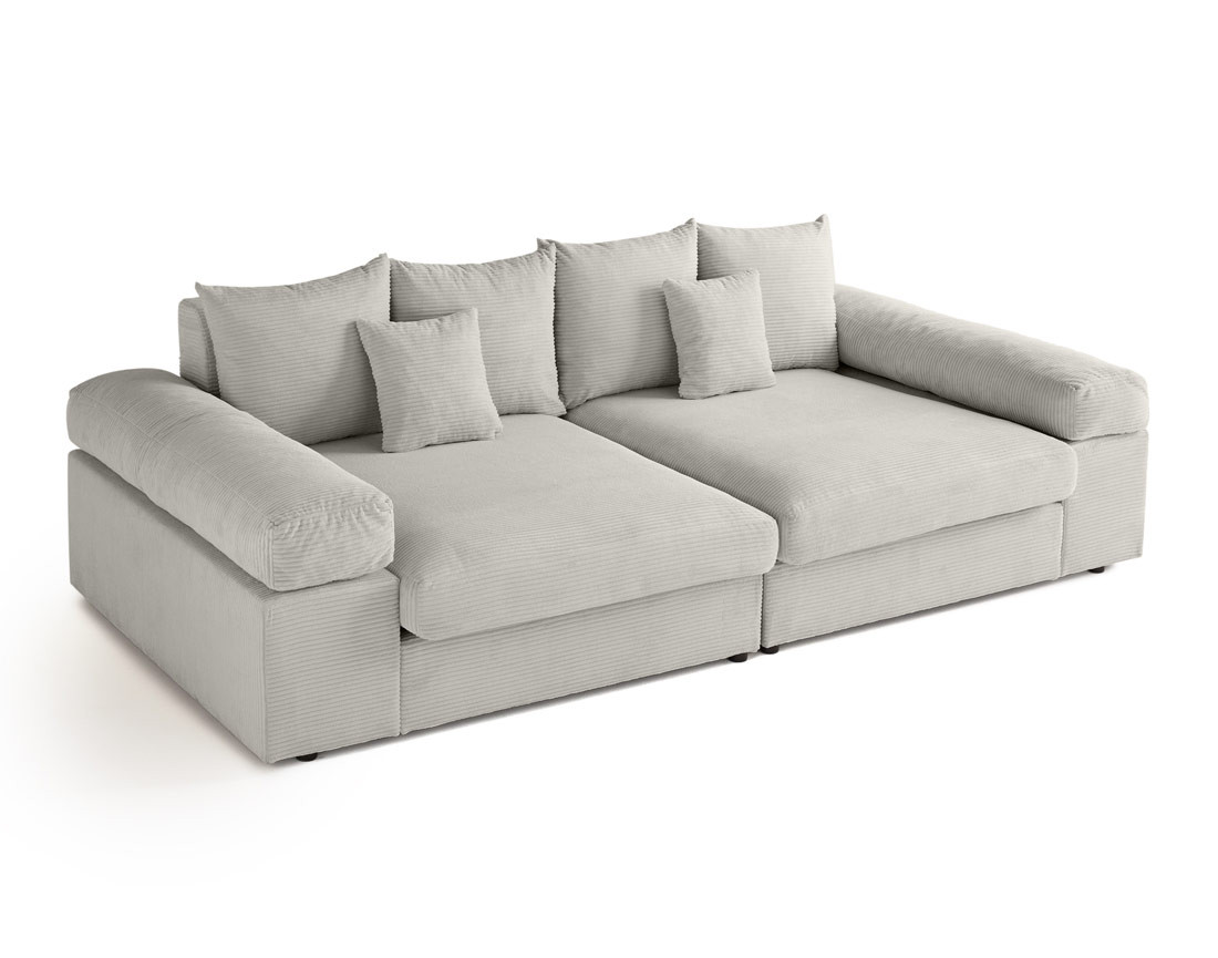 Canapé 4 places avec une assise profonde en velours côtelé