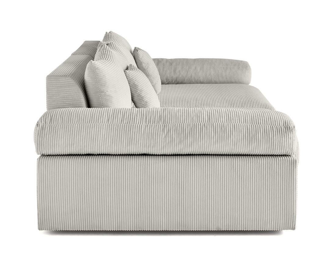 Canapé 4 places avec une assise profonde en velours côtelé