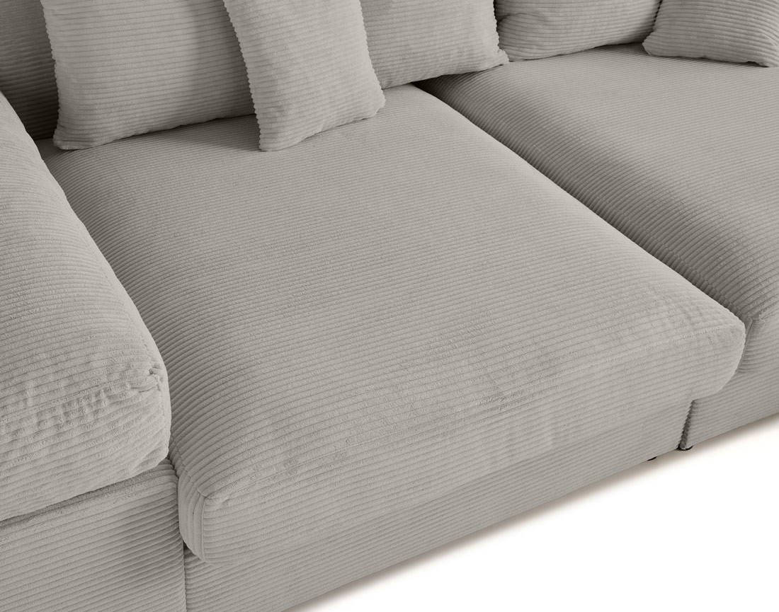 Canapé 4 places avec une assise profonde en velours côtelé