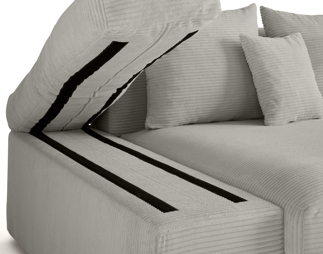 Canapé 4 places avec une assise profonde en velours côtelé