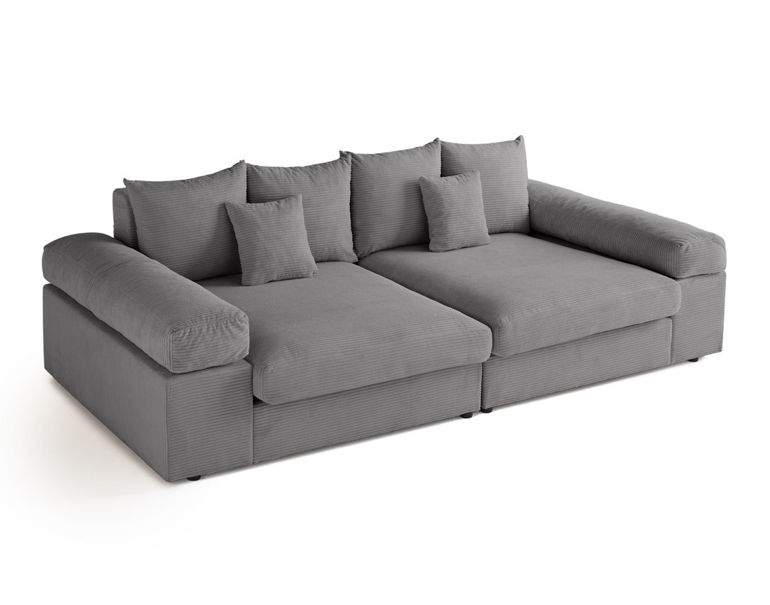 Canapé 4 places avec une assise profonde en velours côtelé Canapé 4 places avec une assise profonde en velours côtelé