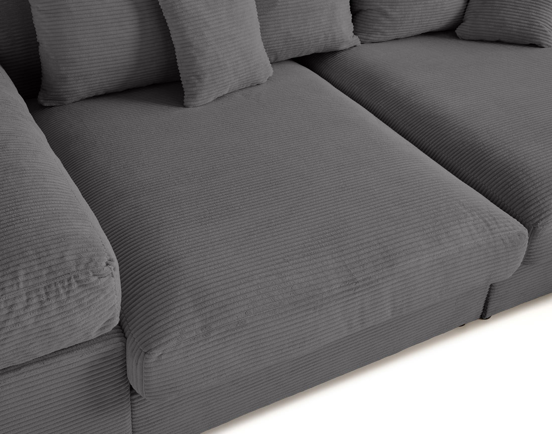 Canapé 4 places avec une assise profonde en velours côtelé Canapé 4 places avec une assise profonde en velours côtelé