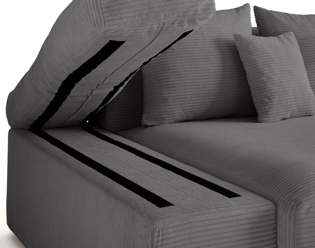 Canapé 4 places avec une assise profonde en velours côtelé Canapé 4 places avec une assise profonde en velours côtelé