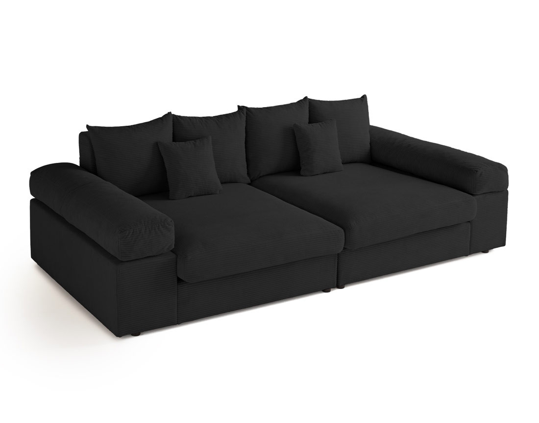 Canapé 4 places avec une assise profonde en velours côtelé