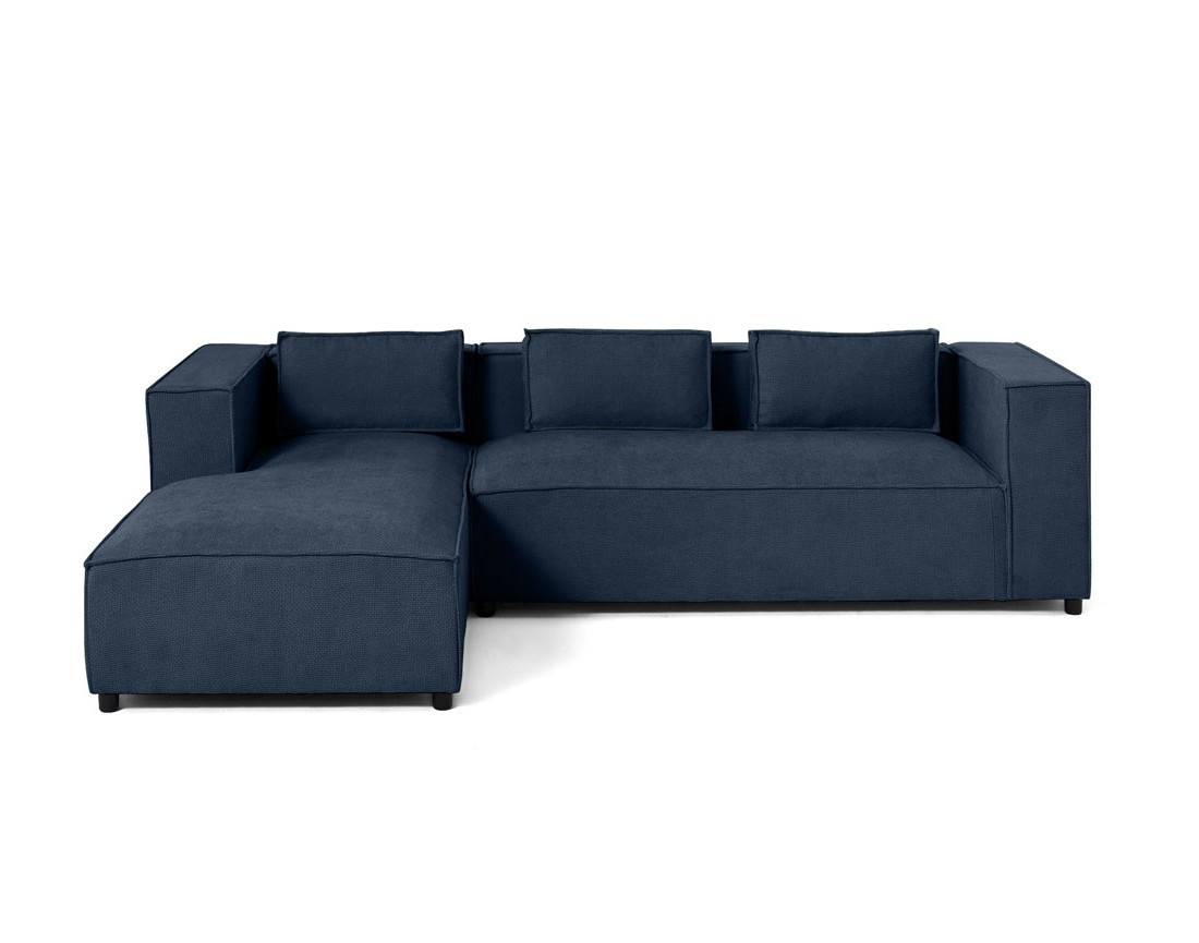 Canapé d'angle gauche 4 places en tissu texturé Stella