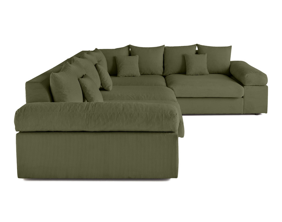 Canapé d'angle réversible 5 places avec assise profonde en velours côtelé Aspen Canapé d'angle réversible 5 places avec assise profonde en velours côtelé Aspen