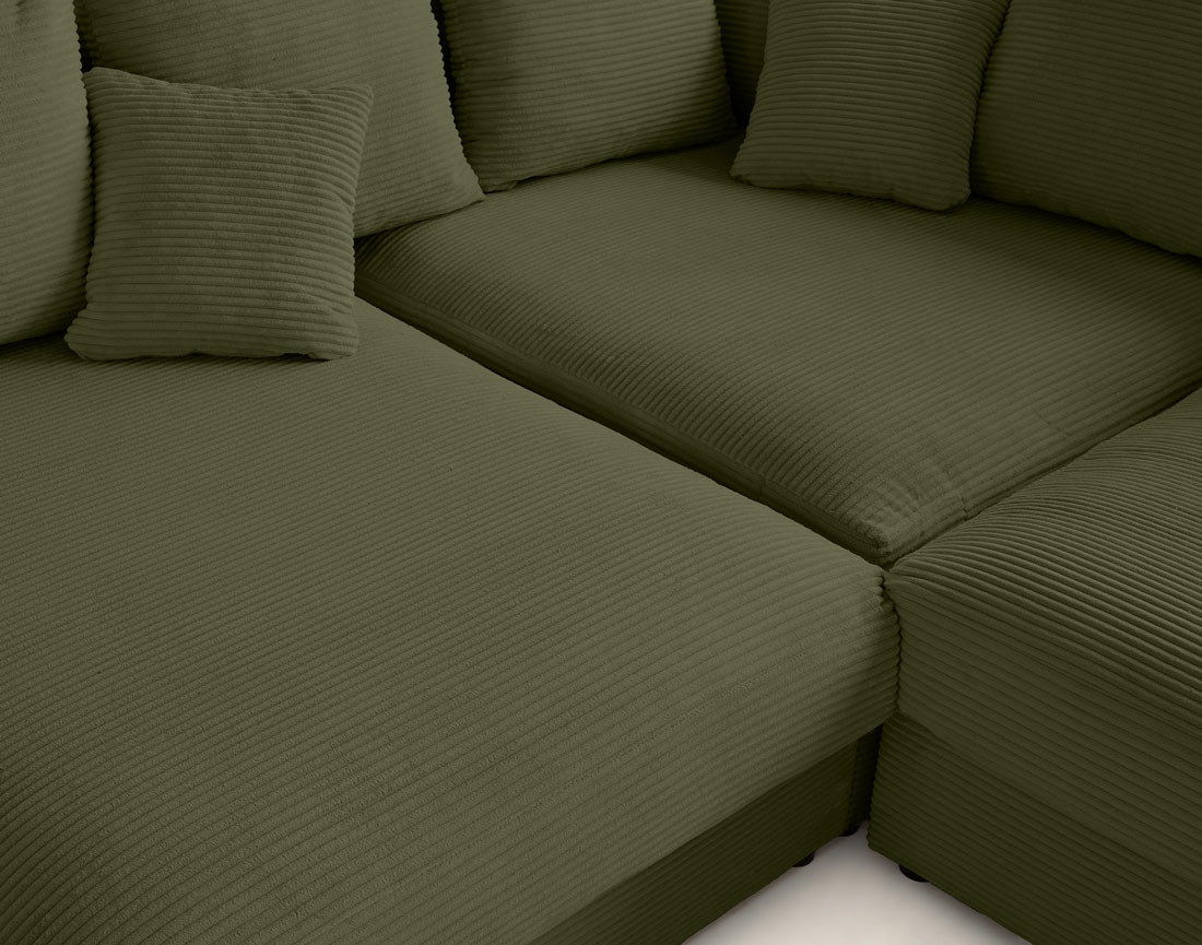 Canapé d'angle réversible 5 places avec assise profonde en velours côtelé Aspen Canapé d'angle réversible 5 places avec assise profonde en velours côtelé Aspen