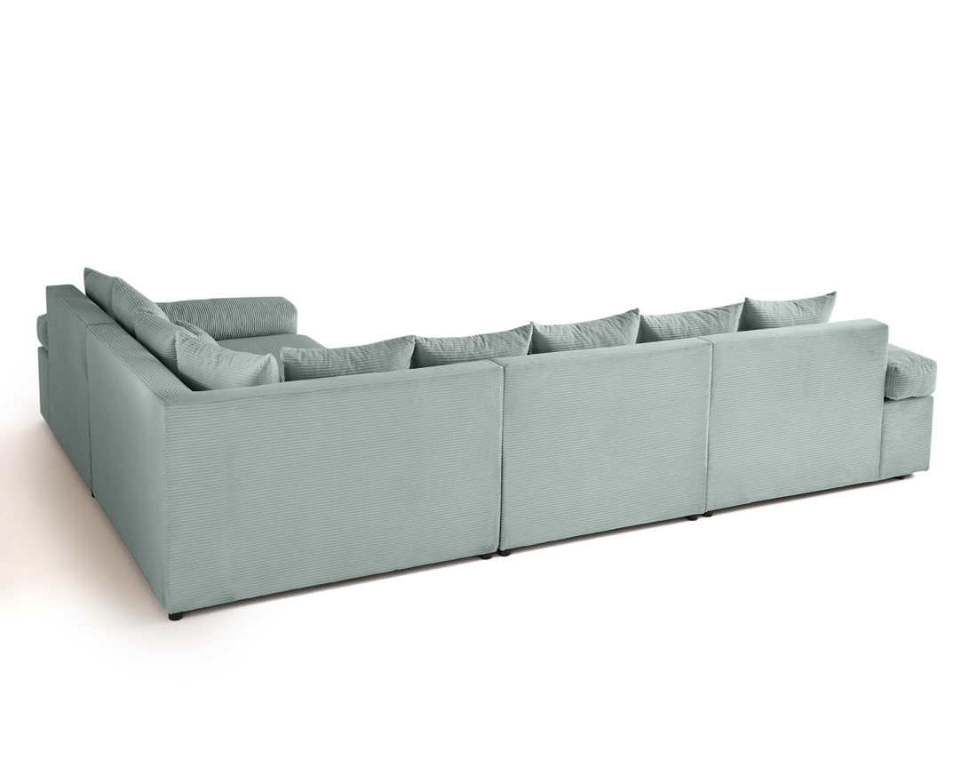 Canapé d'angle réversible 5 places avec assise profonde en velours côtelé Aspen