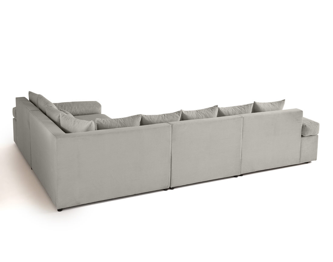 Canapé d'angle réversible 5 places avec assise profonde en velours côtelé Aspen