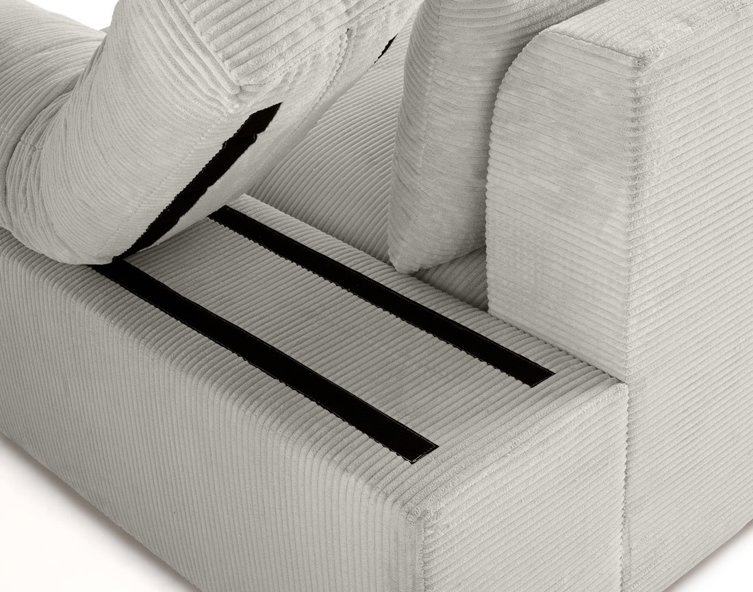 Canapé d'angle réversible 5 places avec assise profonde en velours côtelé Aspen