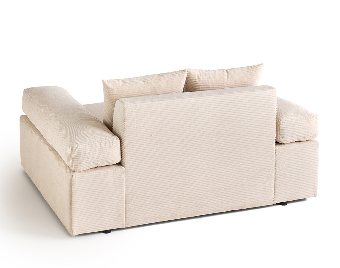 Fauteuil XL avec assise profonde en velours côtelé Aspen