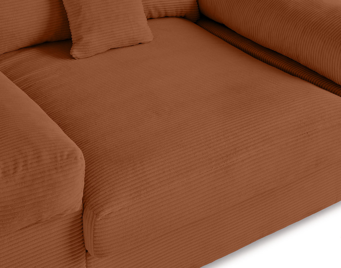 Fauteuil XL avec assise profonde en velours côtelé Aspen