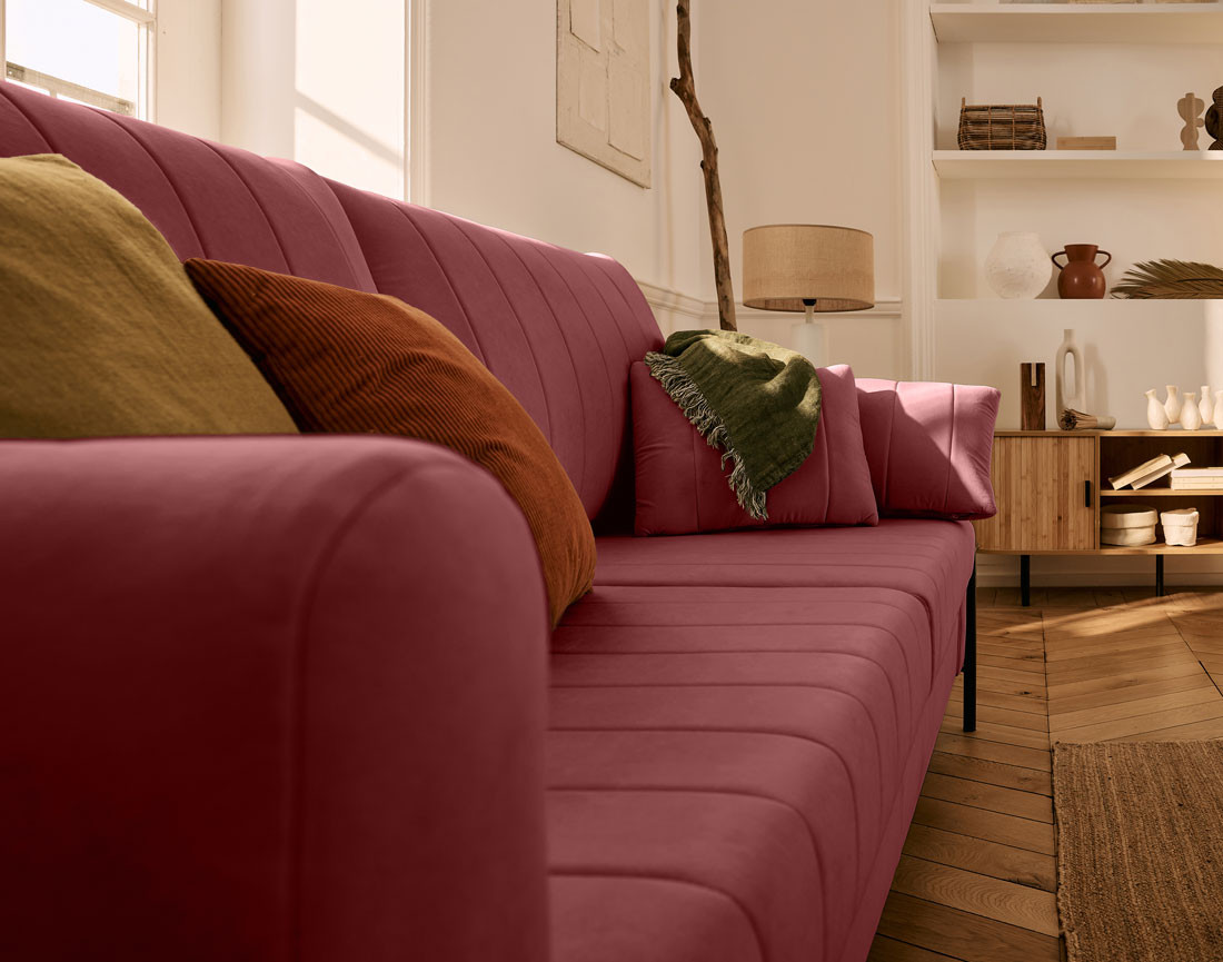 Canapé 3 places convertible couchage quotidien, matelas inclus Ercolano