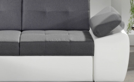 Dakota - Canapé d'angle convertible - en simili et tissu - Gauche Dakota - Canapé d'angle convertible - en simili et tissu - Gauche