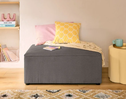 Pouf en velours texturé Topaze