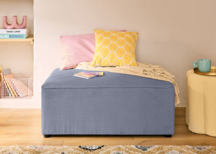 Pouf en velours texturé Topaze