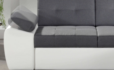 Dakota - Canapé d'angle convertible - en simili et tissu - Droit Dakota - Canapé d'angle convertible - en simili et tissu - Droit