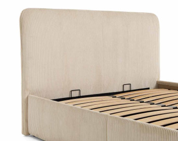 Lit coffre 160x200 en velours côtelé avec sommier inclus Goyave