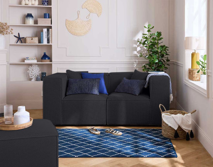 Canapé modulable 2 places en tissu mailles 3D Arty