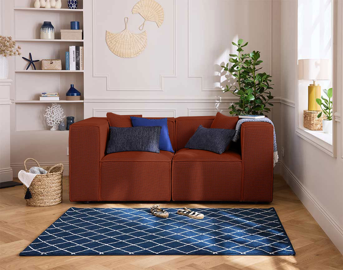 Canapé modulable 2 places en tissu mailles 3D Arty