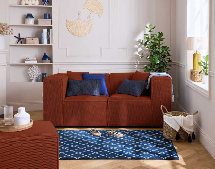 Canapé modulable 2 places en tissu mailles 3D Arty