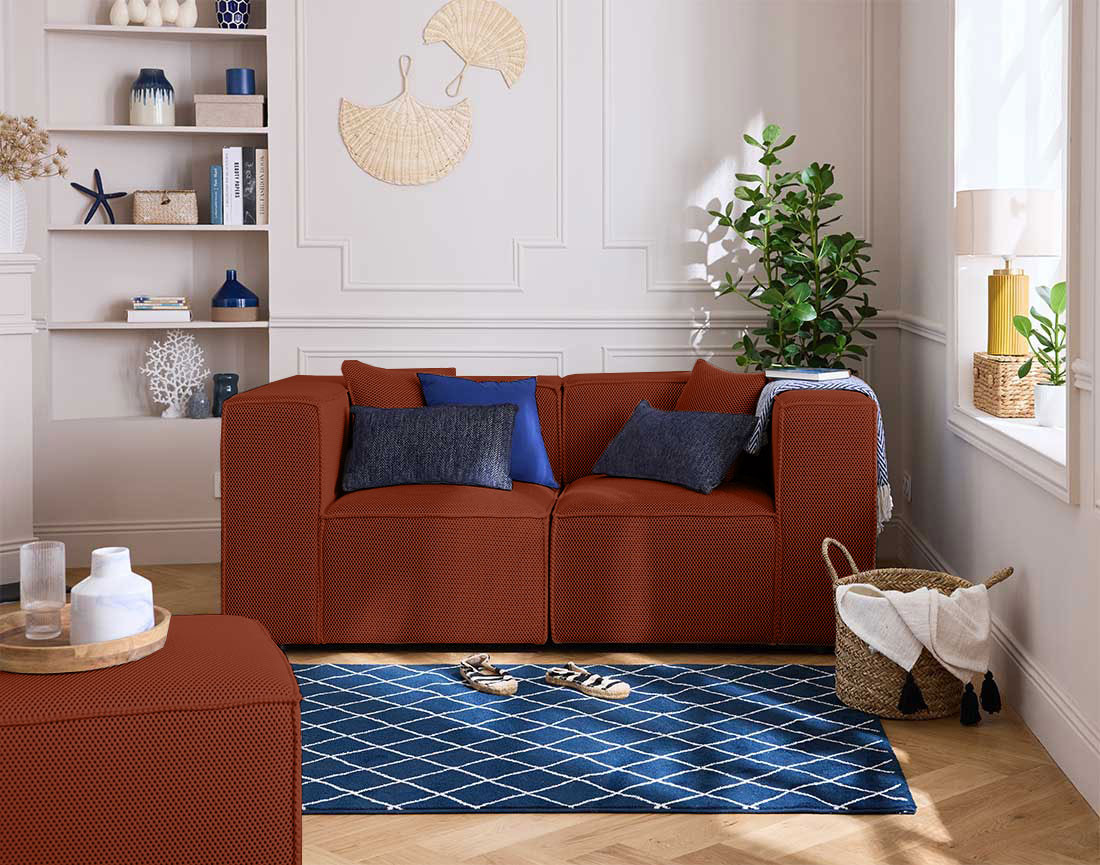 Canapé modulable 2 places en tissu mailles 3D Arty