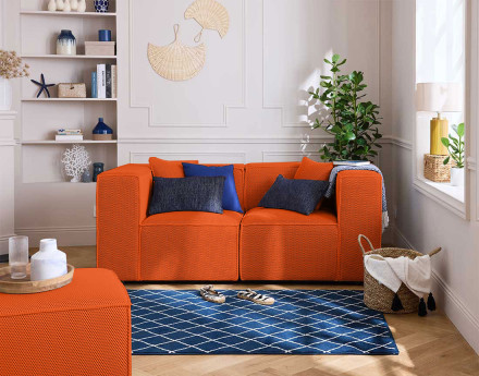 Canapé modulable 2 places en tissu mailles 3D Arty
