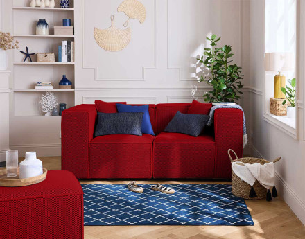 Canapé modulable 2 places en tissu mailles 3D Arty