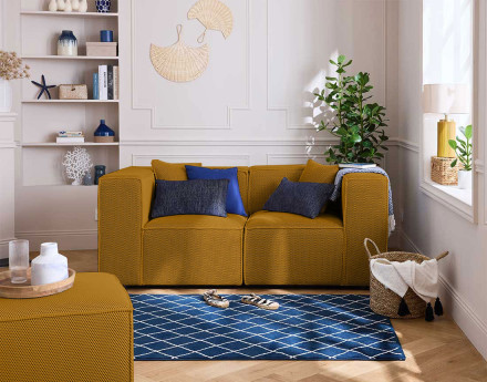 Canapé modulable 2 places en tissu mailles 3D Arty