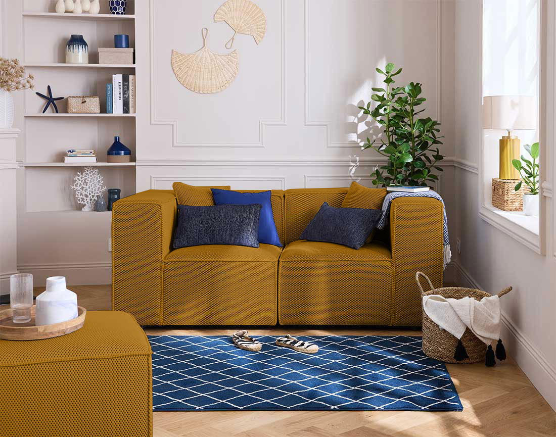 Canapé modulable 2 places en tissu mailles 3D Arty