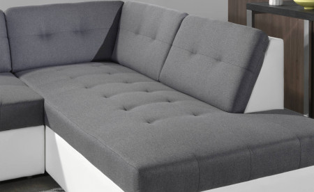 Dakota - Canapé d'angle convertible - en simili et tissu - Droit Dakota - Canapé d'angle convertible - en simili et tissu - Droit