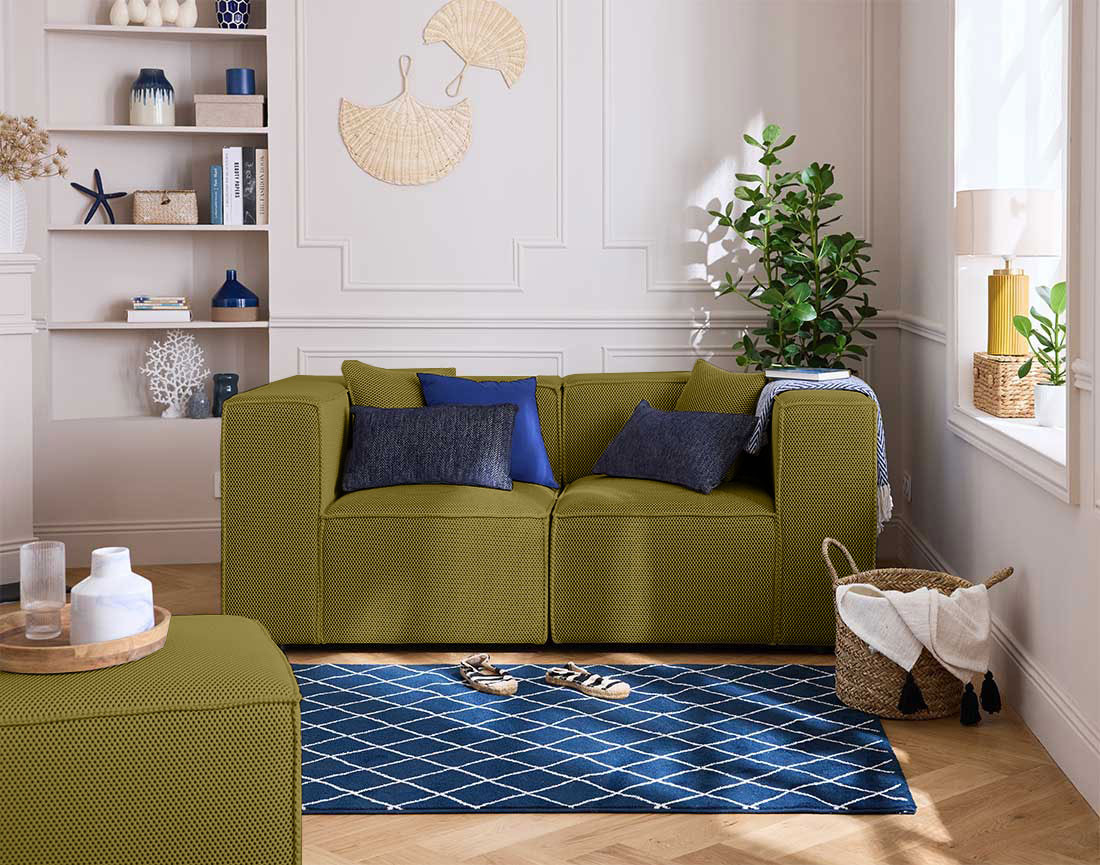 Canapé modulable 2 places en tissu mailles 3D Arty