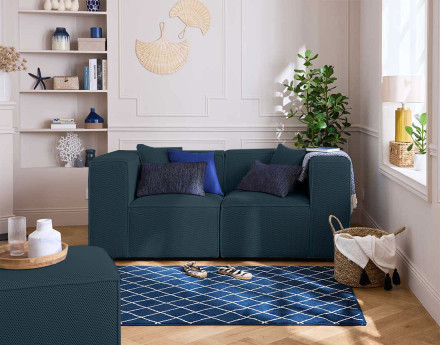 Canapé modulable 2 places en tissu mailles 3D Arty