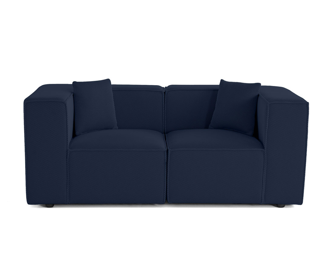 Canapé modulable 2 places en tissu mailles 3D Arty