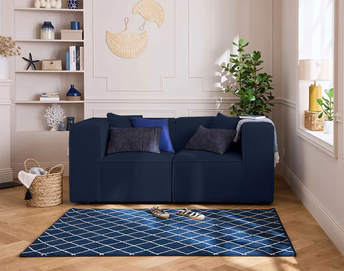 Canapé modulable 2 places en tissu mailles 3D Arty