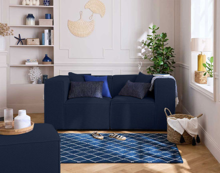 Canapé modulable 2 places en tissu mailles 3D Arty