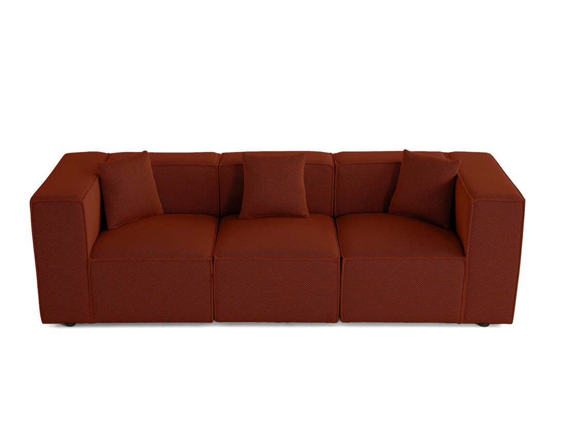 Canapé modulable 3 places en tissu mailles 3D Arty