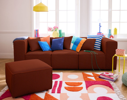 Canapé modulable 3 places en tissu mailles 3D Arty