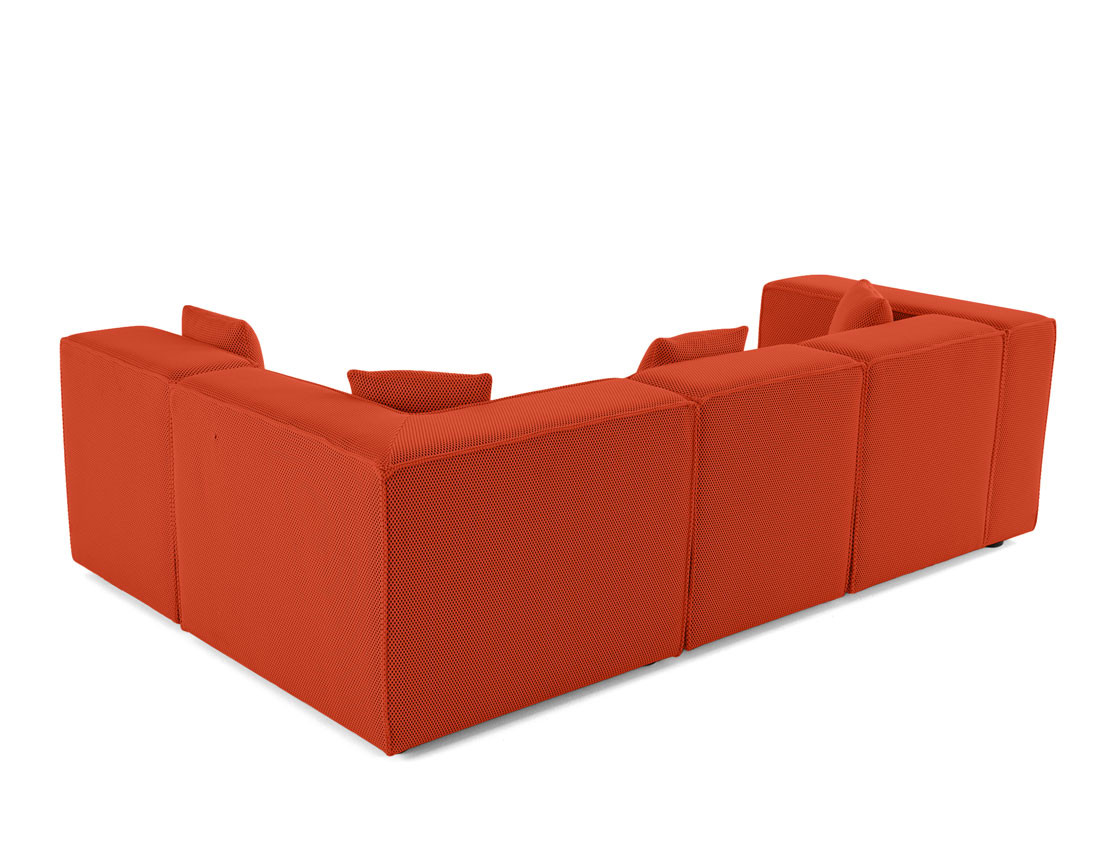 Canapé modulable d'angle droit 5 places en tissu mailles 3D Arty