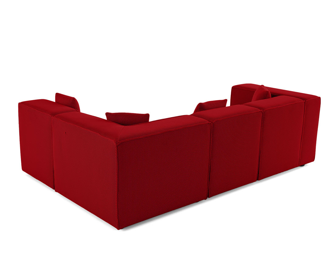 Canapé modulable d'angle droit 5 places en tissu mailles 3D Arty