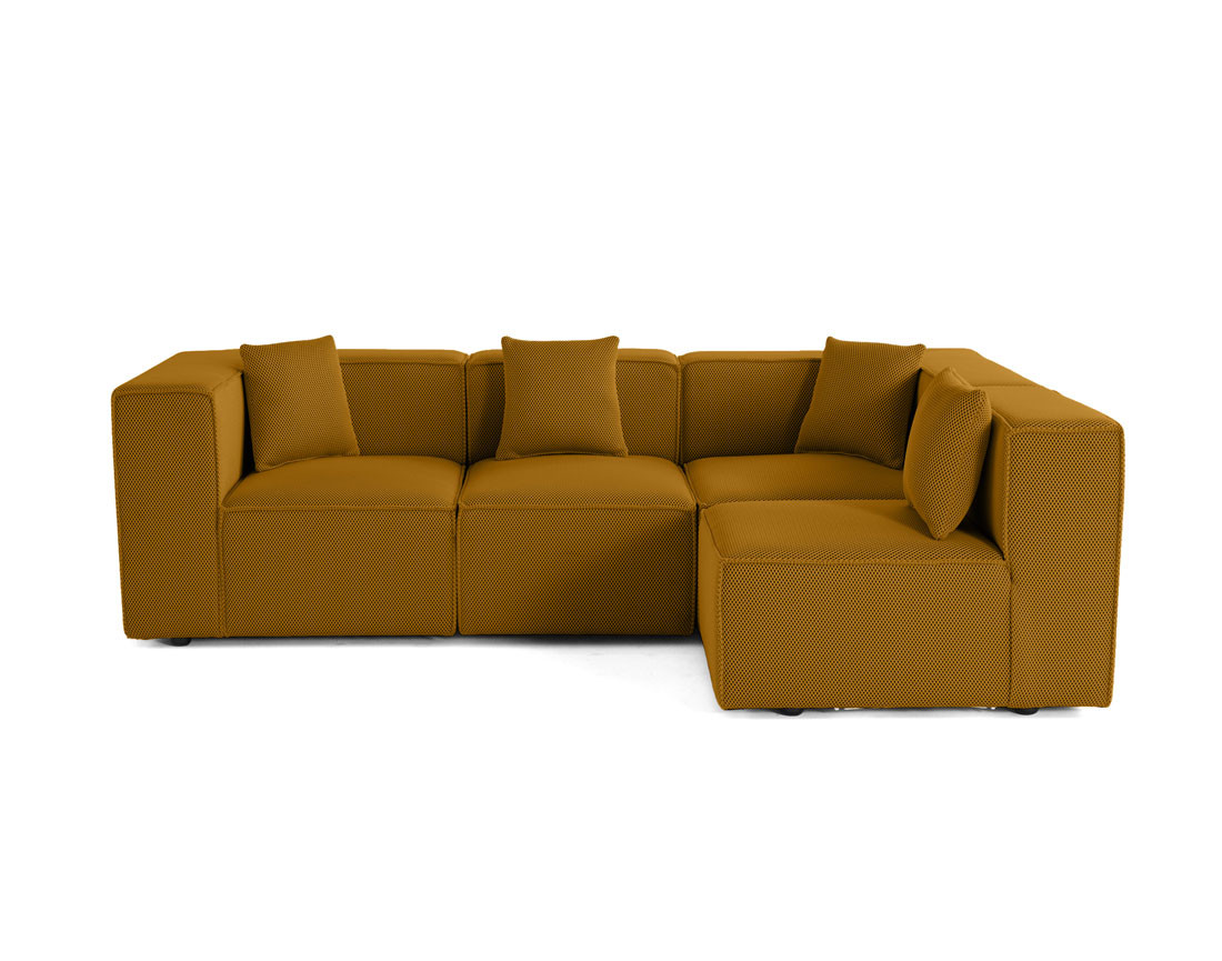 Canapé modulable d'angle droit 5 places en tissu mailles 3D Arty