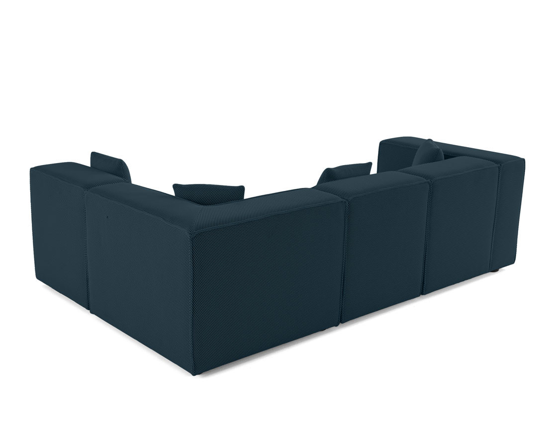Canapé modulable d'angle droit 5 places en tissu mailles 3D Arty