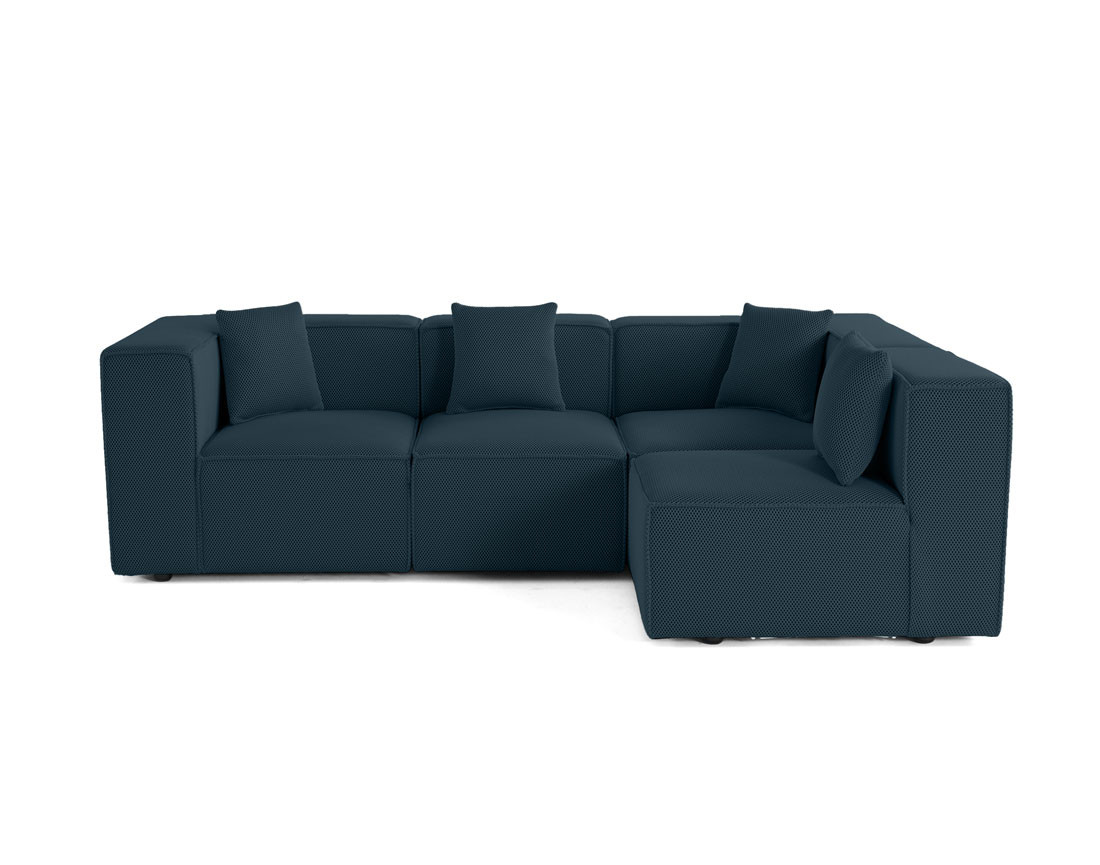 Canapé modulable d'angle droit 5 places en tissu mailles 3D Arty