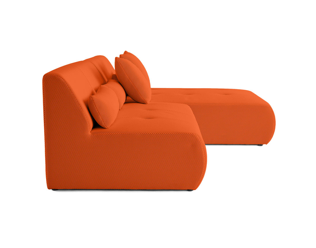 Canapé modulable d'angle réversible 4 places - en tissu mailles 3D - Onyx