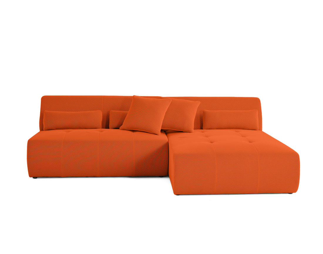 Canapé modulable d'angle réversible 4 places - en tissu mailles 3D - Onyx